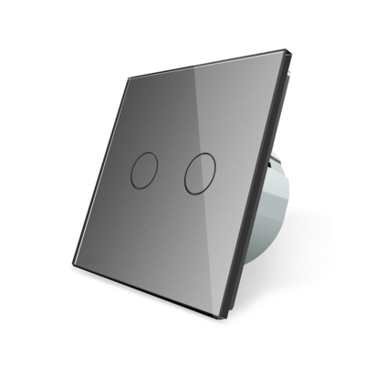 Сенсорный выключатель Livolo ZigBee (Wi-Fi) 2 клавиши 1 модуль Серый