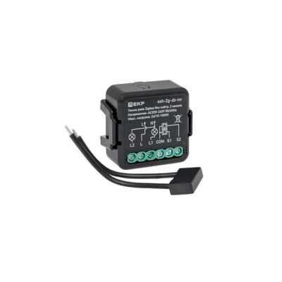 Умное реле в подрозетник 2-канальное без нейтрали Zigbee