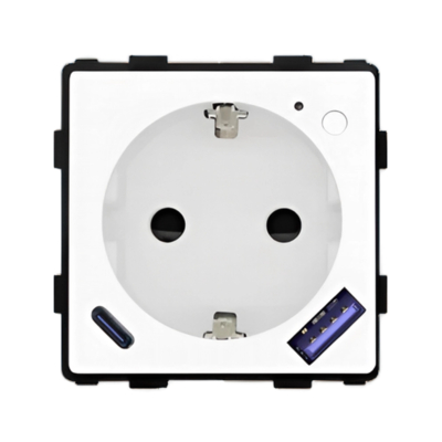 Умная Zigbee розетка с зарядным устройством USB и Type-C Smart Aura серия Classic без рамки